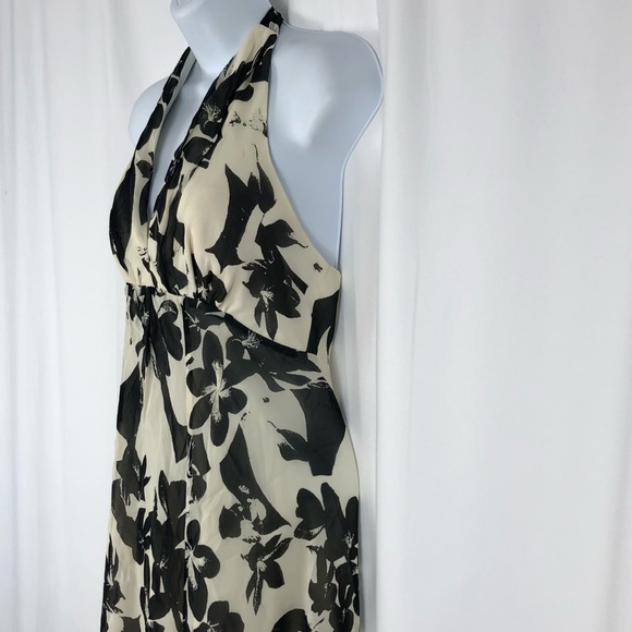 White House/Black Market Silk halter dress 2 - Picture 6 of 16